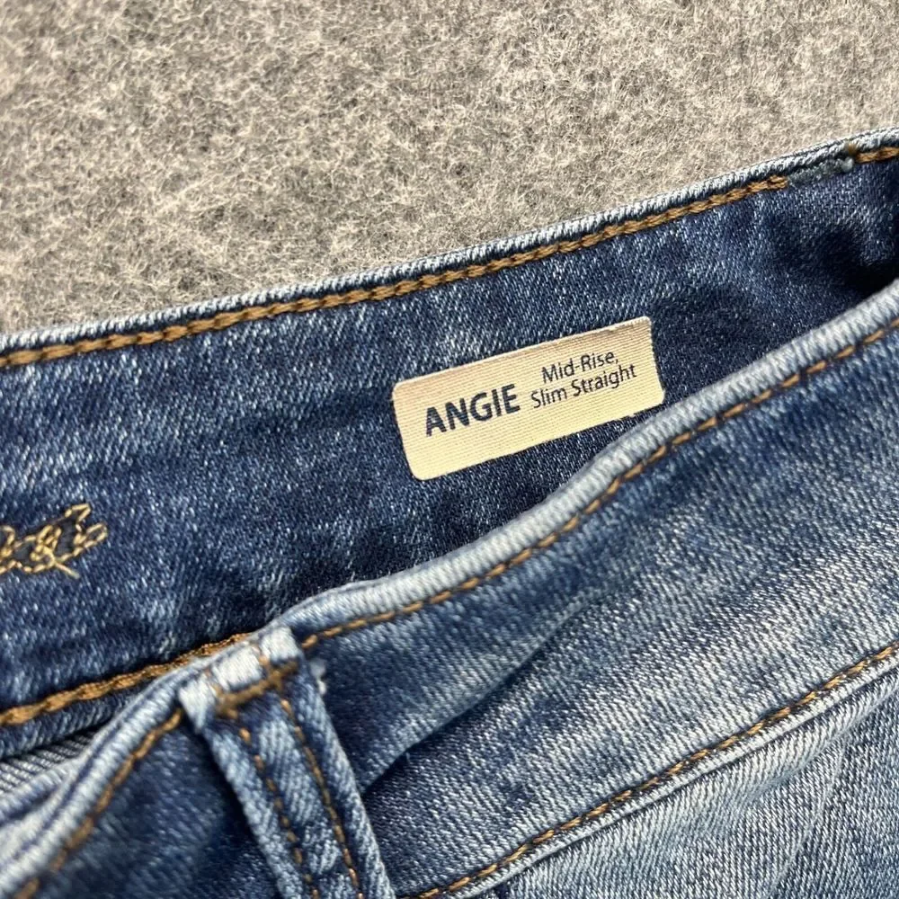 Mavi Jeans Women's 27 Angie‎ Mid Rise Slim Straight Distressed Denim Pants
